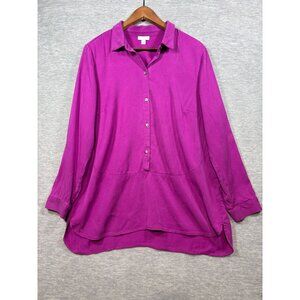 J. Jill Womens Top L Purple Magenta Popover Tunic  High Low